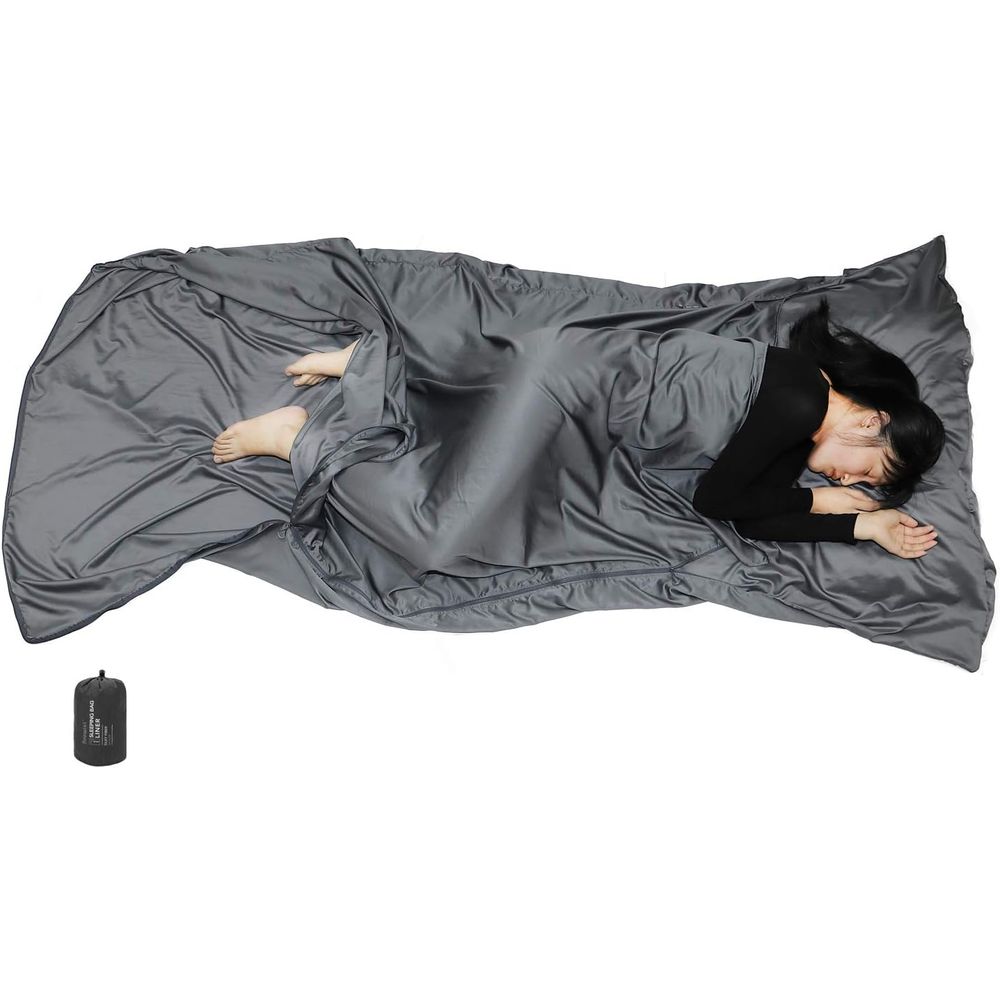Fleece Sleep Bag - بطانة حقيبة سلينج حريرية بسحابات ثنائية