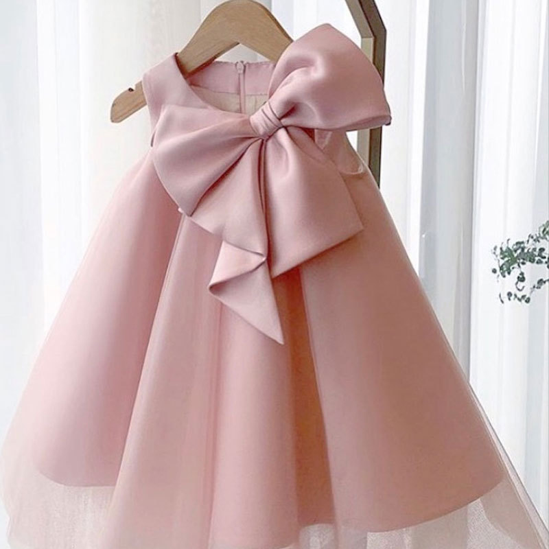 Baby Clothing Set - فستان بناتي صيفي بفيونكة كبيرة فستان
