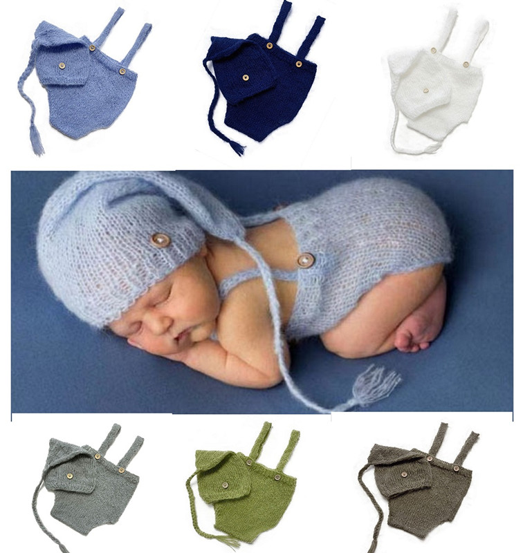 Baby Clothing Set - قبعة صوف محبوكة لإكسسوارات التصوير لحديثي
