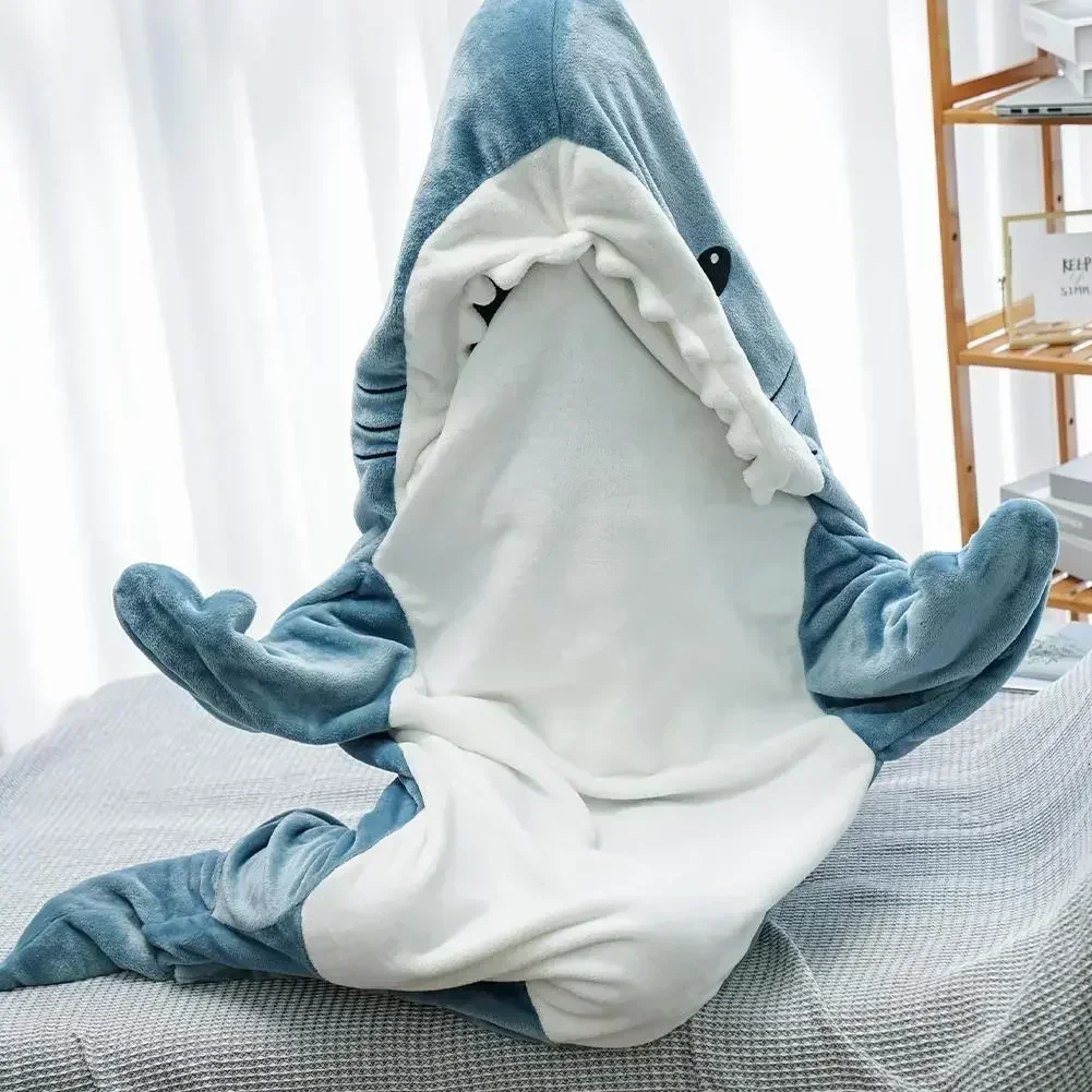 الكرتون القرش بطانية هوديي الن - مراجعة Fleece Sleep Bag وسعره