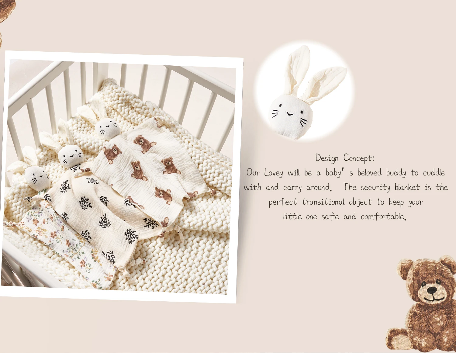 منشفة مهدئة للأطفال: دمية أرنب - مراجعة Baby Clothing Fabric وسعره
